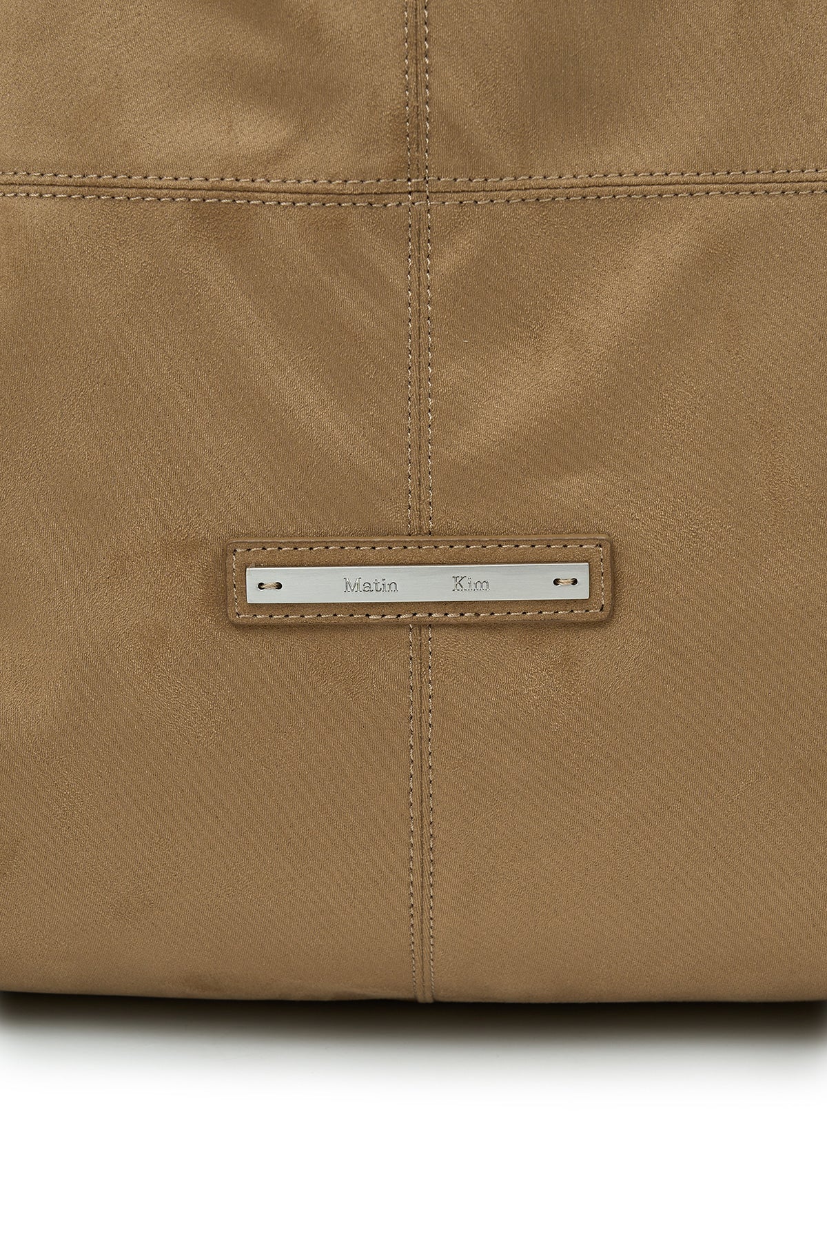 matinkim SIDE STRING SUEDE BIG SHOULDER BAG IN BEIGE