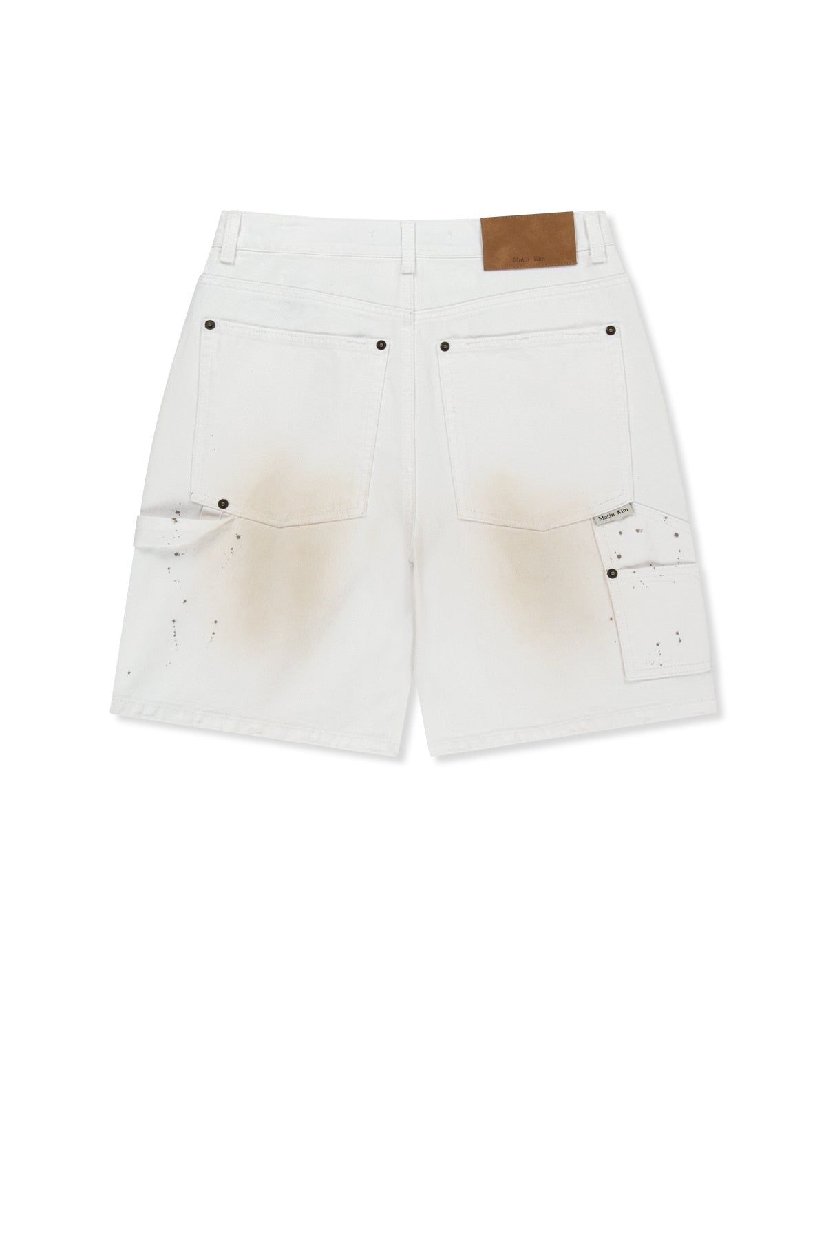 matinkim CARPENTER BERMUDA DENIM PANTS IN WHITE