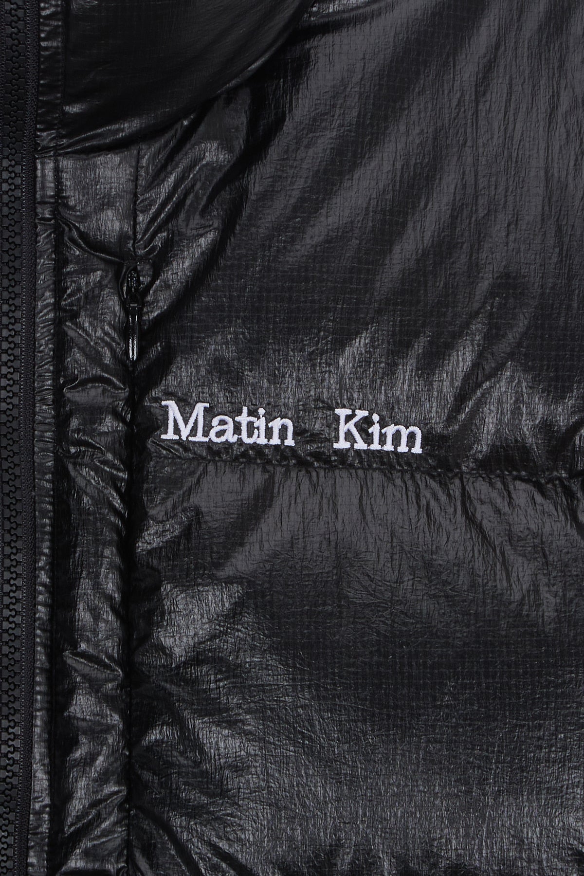 matinkim SMALL LOGO VOLUME DOWN JUMPER FOR WOMEN IN BLACK