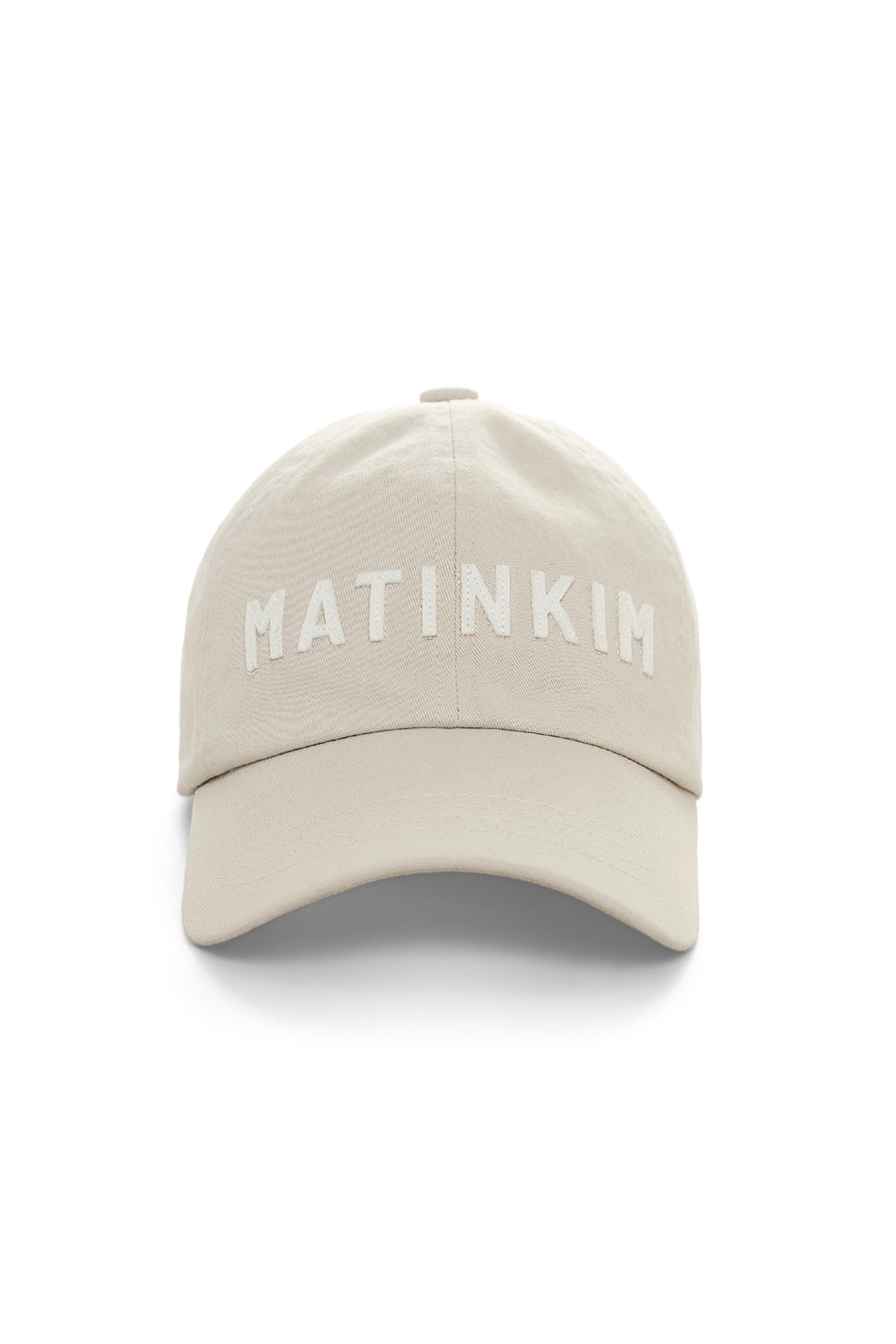matinkim APPLIQUE FELT LOGO BALL CAP IN LIGHT GREY