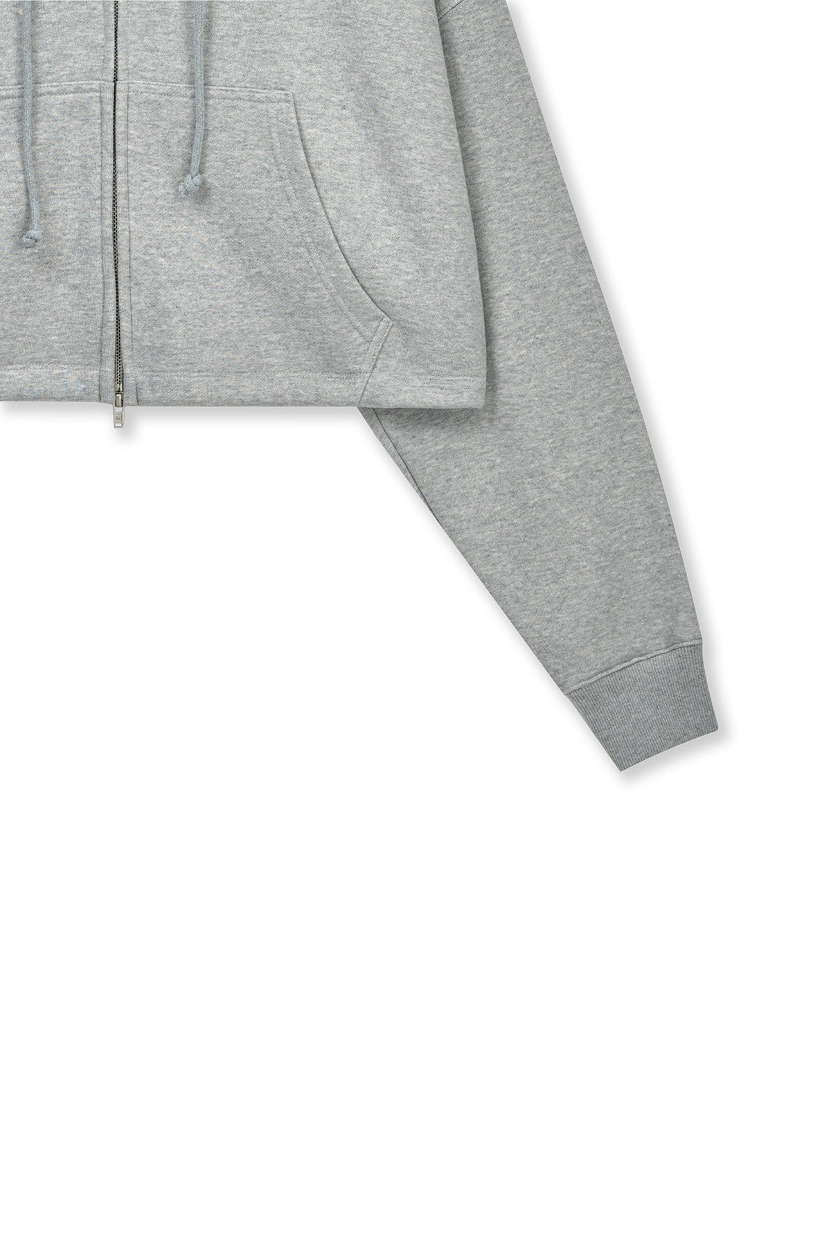 matinkim GRAFFITI LOGO CROP HOODY ZIP UP IN GREY