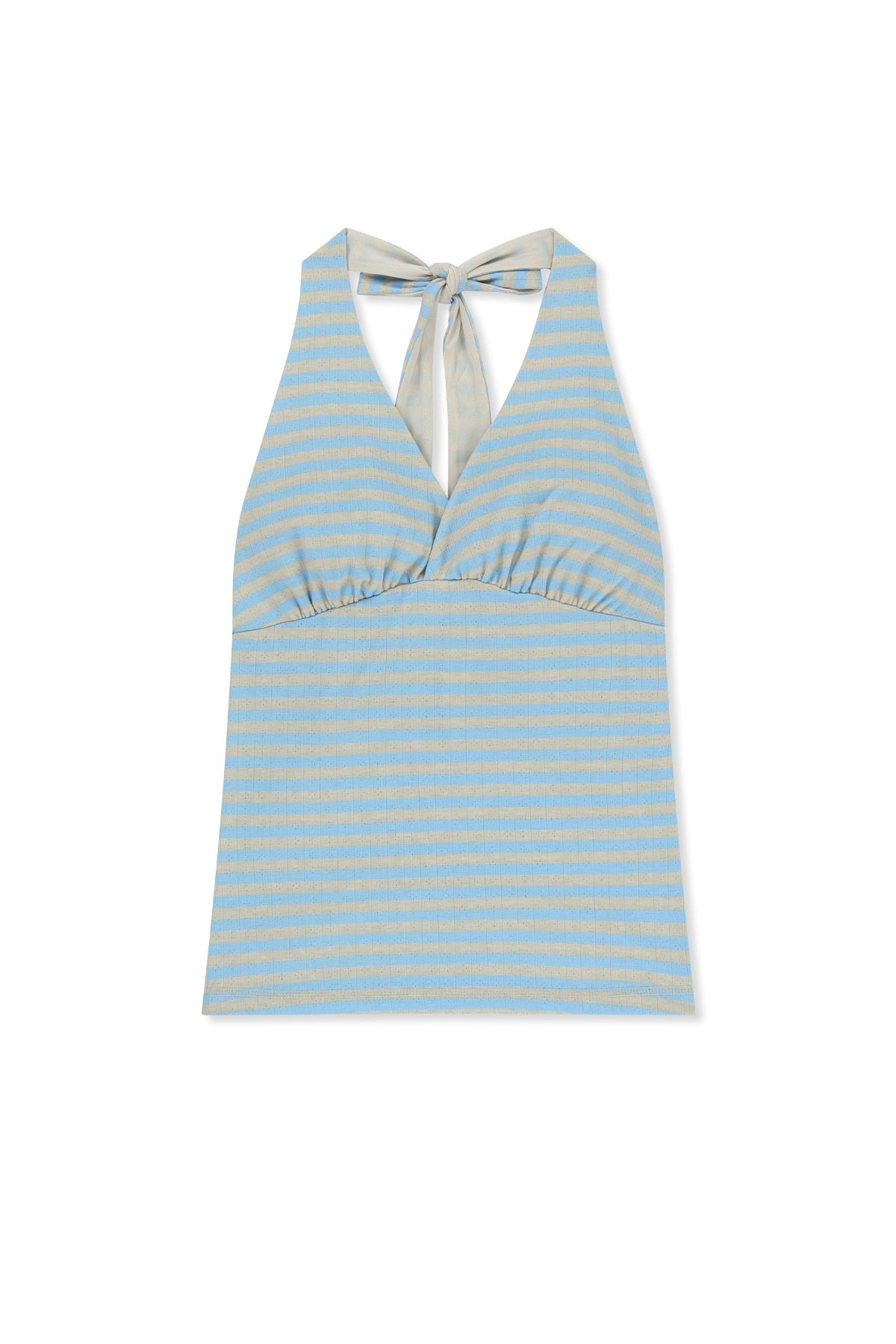 matinkim STRIPED HALTER NECK TOP IN LIGHT BLUE