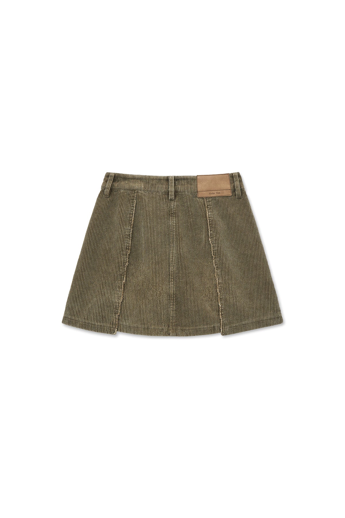 matinkim WASHED CORDUROY WRAP SKIRT IN KHAKI