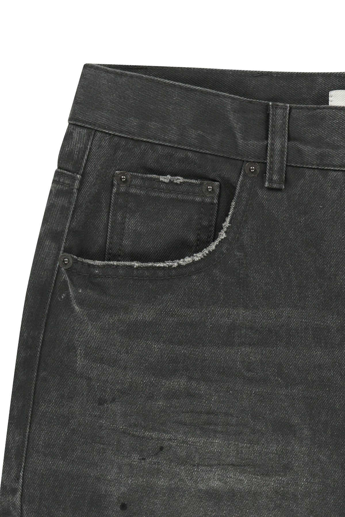 matinkim CARPENTER BERMUDA DENIM PANTS IN CHARCOAL
