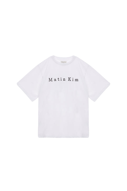 matinkim MATIN EMBROIDERY LOGO TOP IN WHITE