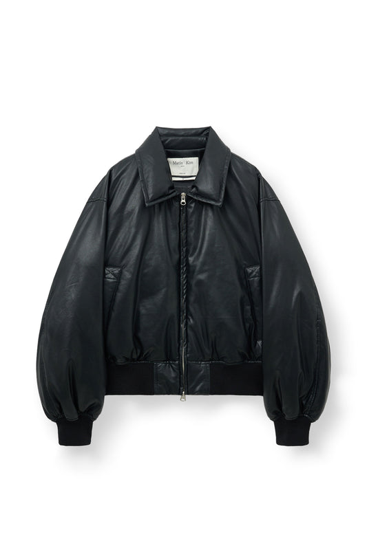 matinkim FAUX LEATHER DOWN JUMPER FOR WOMEN IN BLACK