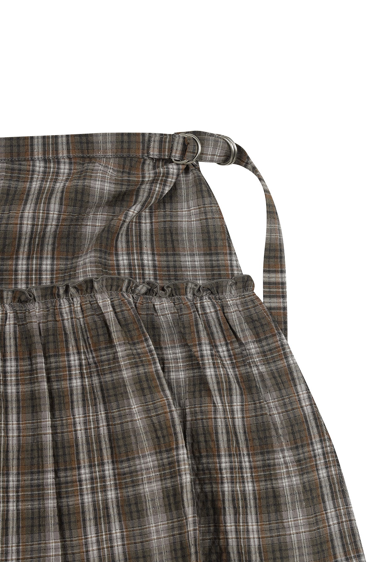 matinkim CHECK LAYERED SKIRT IN GREY