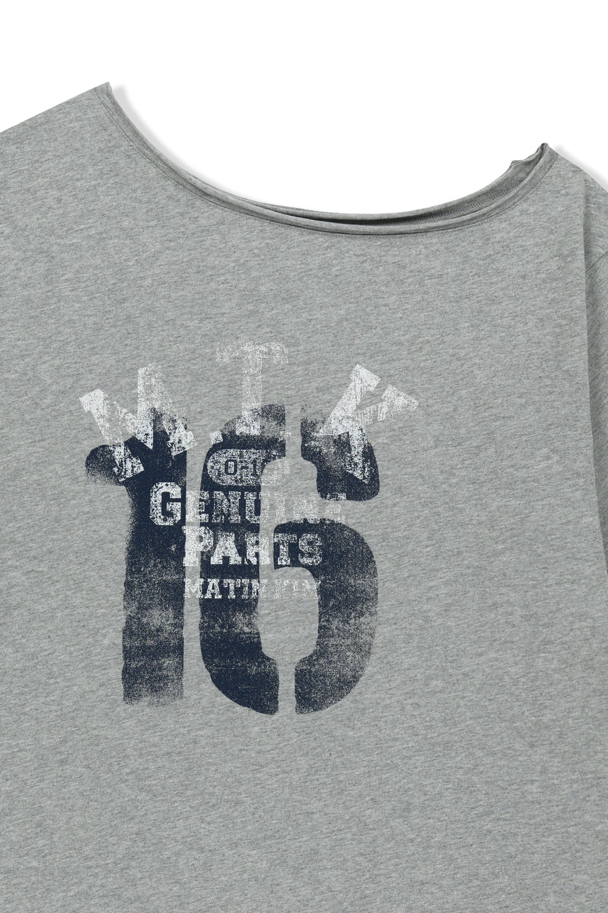 matinkim MTK 16 GRAFFITI LOGO ASYMMETRIC TOP IN GREY