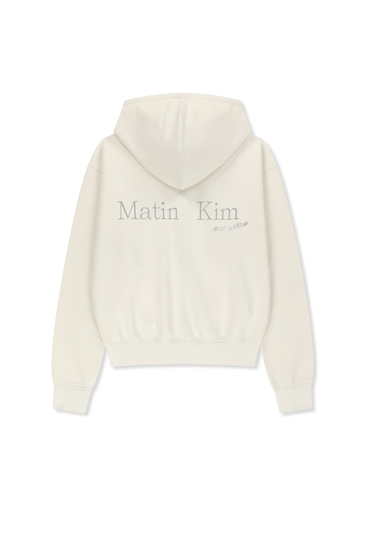matinkim BACK LOGO ESSENTIAL HOODY ZIP UP IN IVORY