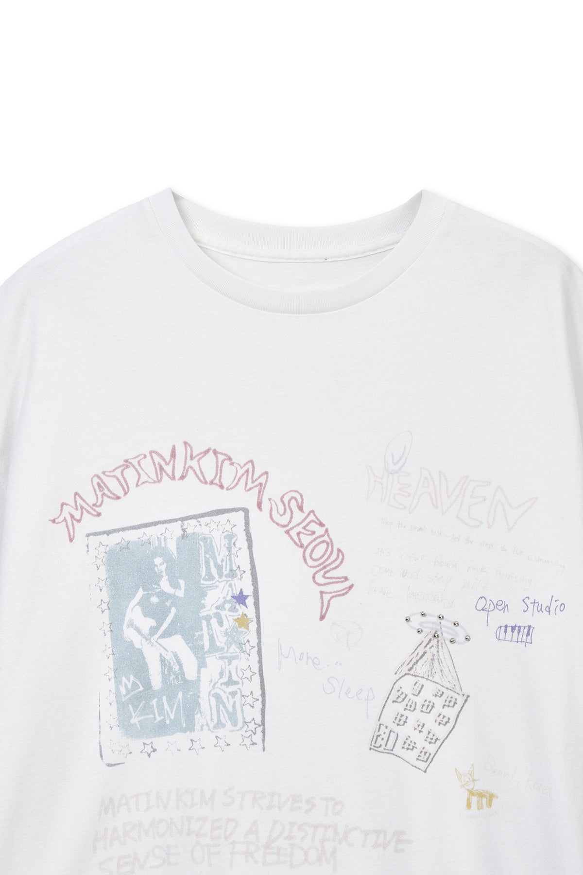 matinkim GRAFFITI ARTWORK TOP IN WHITE