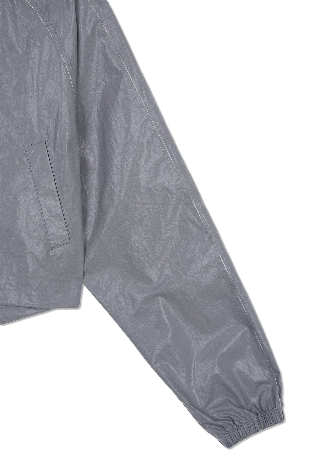 matinkim MATIN CROP HOODY COATING JUMPER IN DARK GREY
