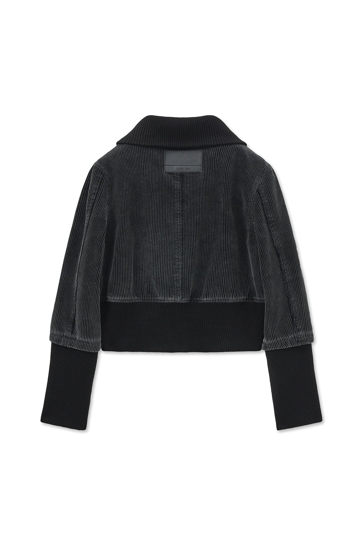 matinkim WASHED CORDUROY BOMBER JUMPER IN BLACK