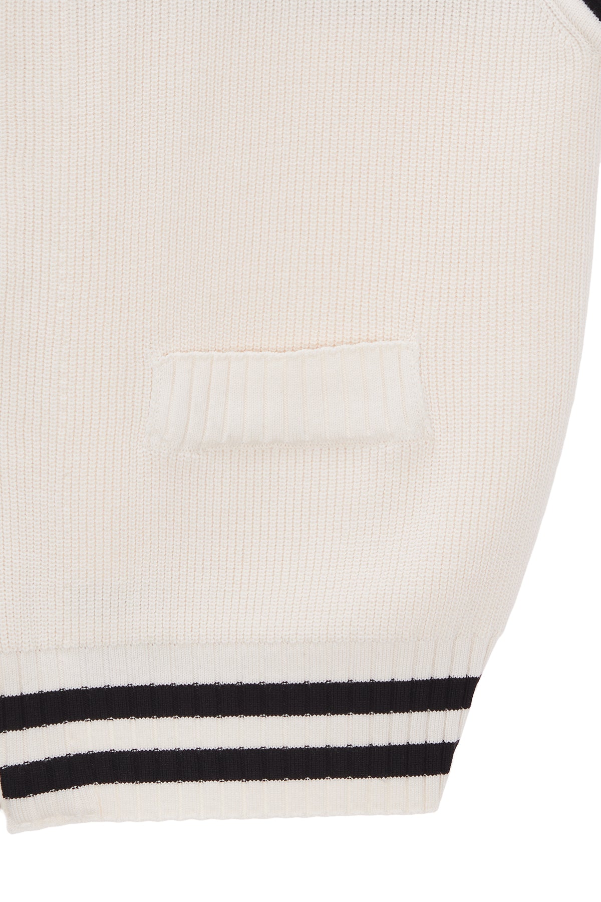 matinkim SPELL POINT STRIPE KNIT VEST IN IVORY
