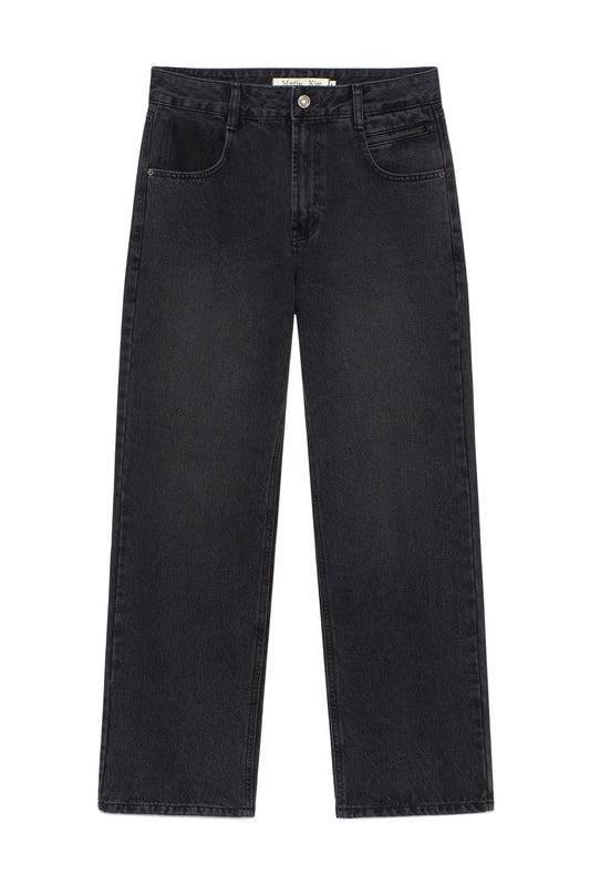 matinkim POCKET WASHED POINT DENIM PANTS IN BLACK