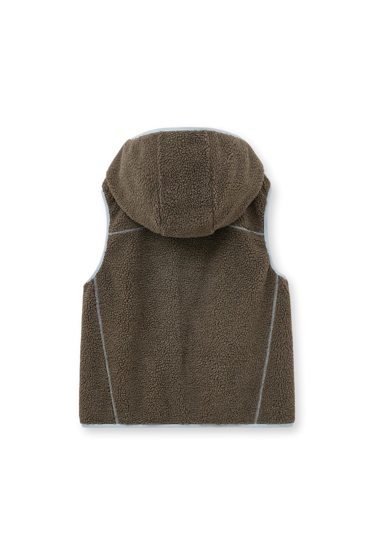 matinkim FLEECE HOODY VEST IN DARK BROWN