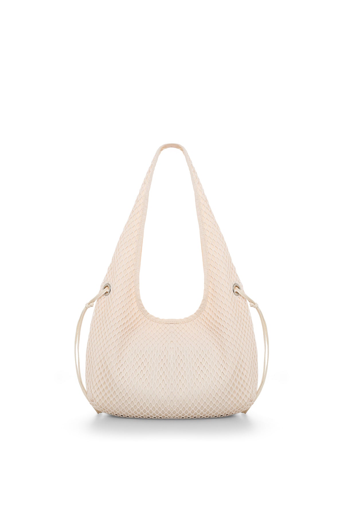 matinkim SIDE STRAP MESH MINI TOTE BAG IN IVORY