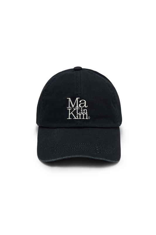 matinkim MATIN BLOCK LOGO BALL CAP IN DARK NAVY