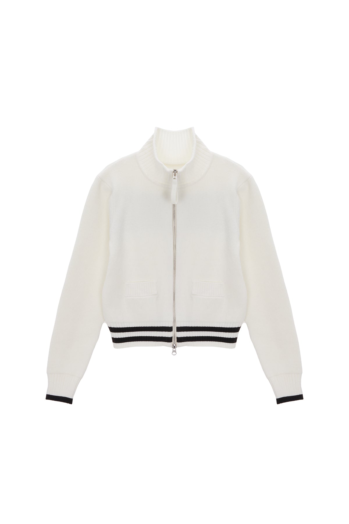 matinkim SPELL POINT STRIPE KNIT CARDIGAN IN IVORY