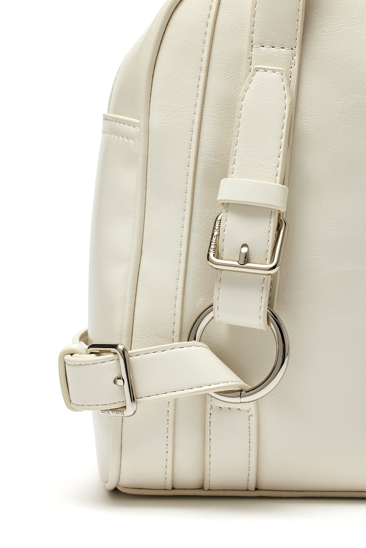 matinkim BIKER DETAIL SQUARE SHOULDER BAG IN IVORY