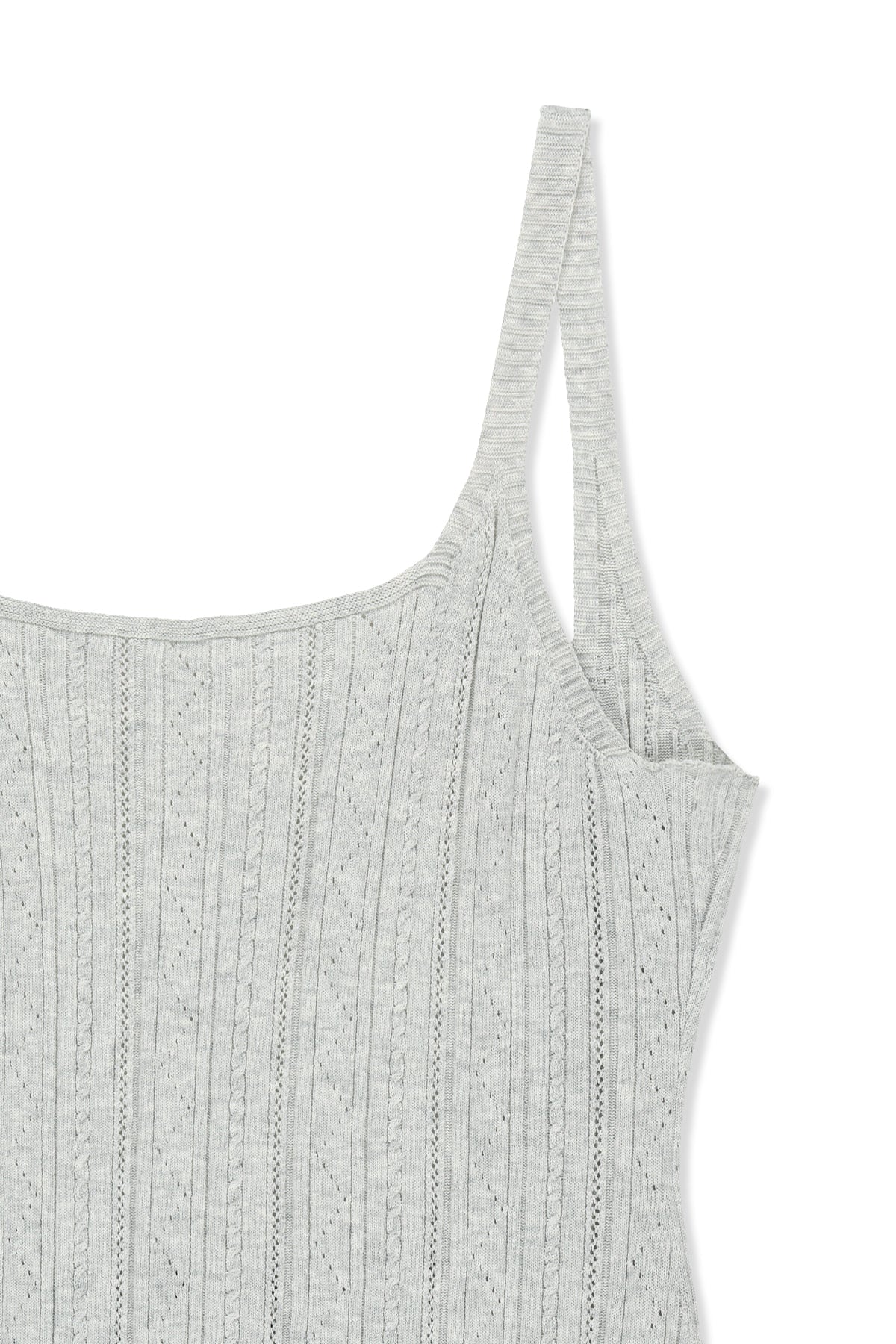 matinkim OPEN BACK RIBBED KNIT DRESS IN LIGHT GREY