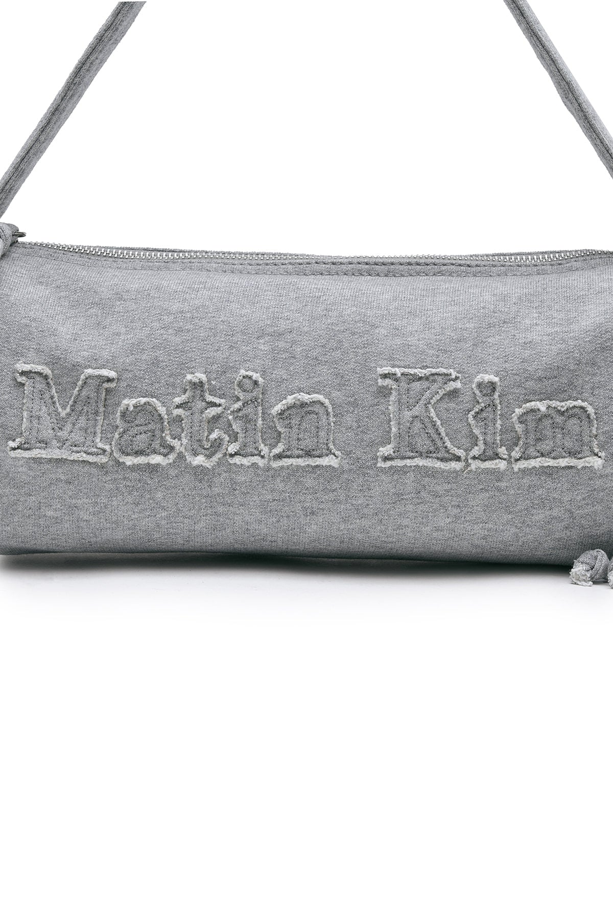 matinkim APPLIQUE LOGO JERSEY DUFFLE BAG IN GREY