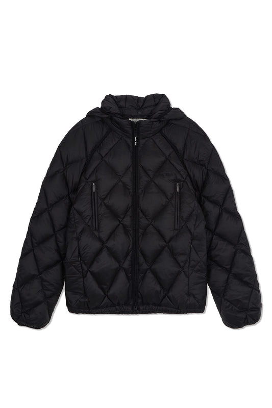 matinkim QUILTING HOODY LIGHTWEIGHT JUMPER (DOWN BLENDED) IN BLACK