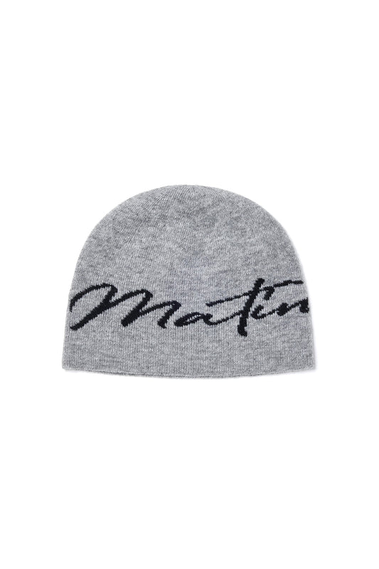 matinkim MATIN LOGO SCRIPT BEANIE IN GREY