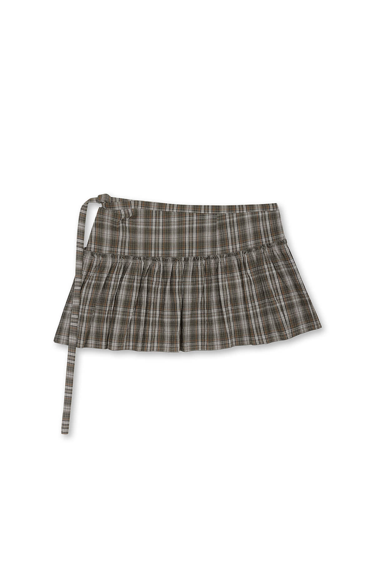 matinkim CHECK LAYERED SKIRT IN GREY
