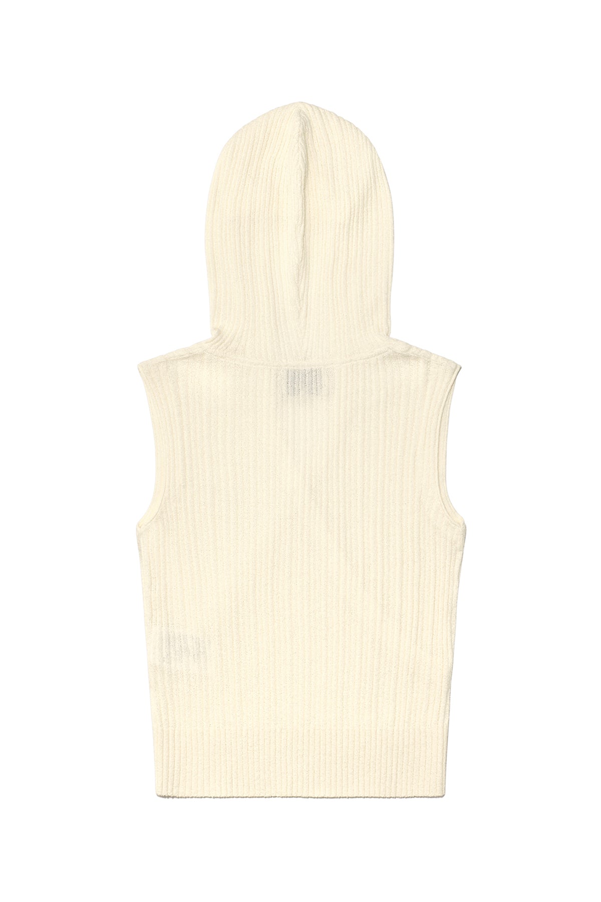 matinkim WRAP SLEEVELESS KNIT HOODY TOP IN IVORY