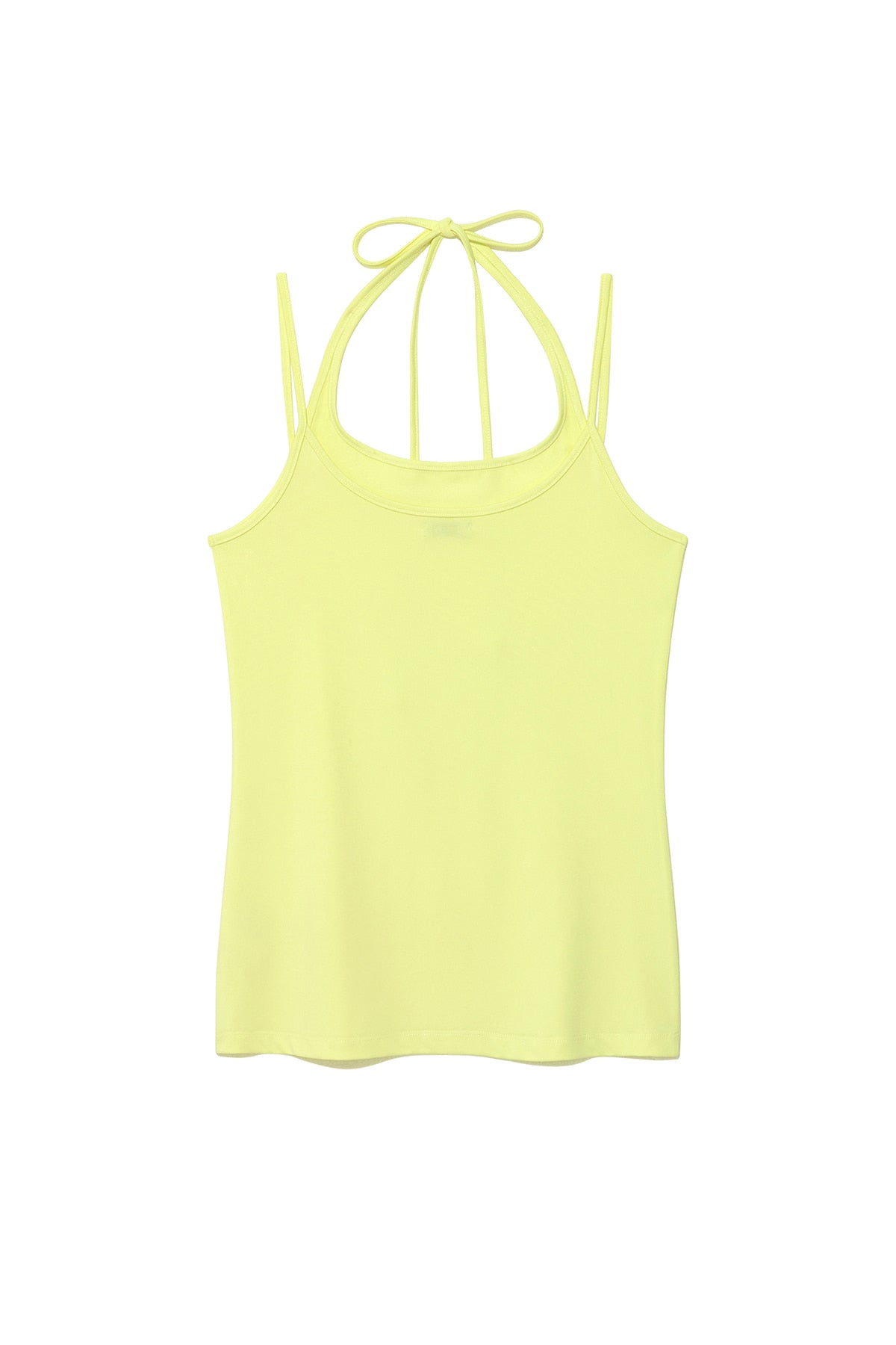 matinkim STRING HALTER NECK TANK TOP IN LIGHT YELLOW