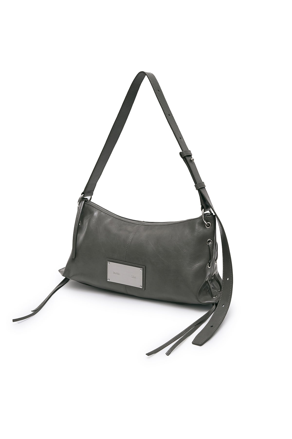 matinkim EYELET SHIRRING SHOULDER BAG IN GREY