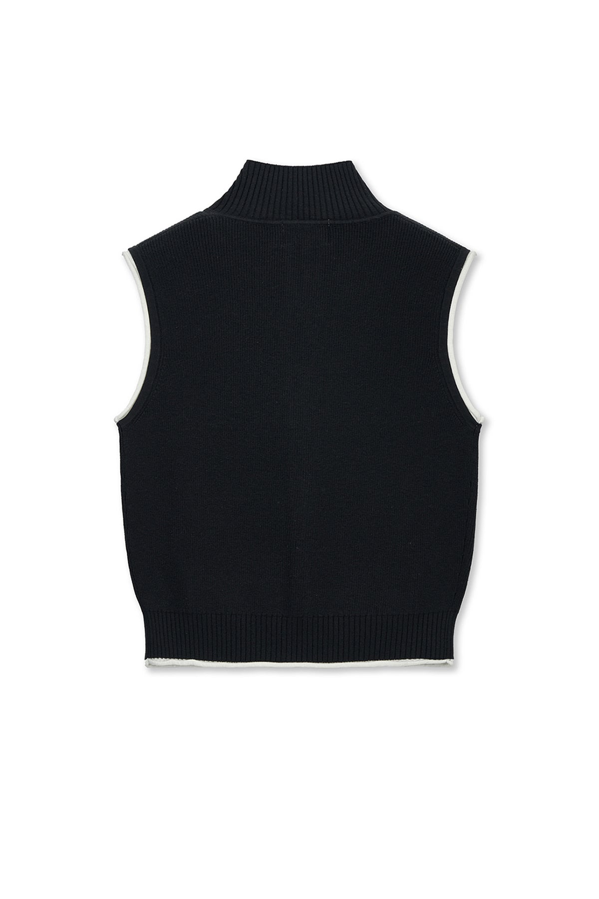 matinkim MATIN SPELL POINT KNIT ZIP UP VEST IN BLACK