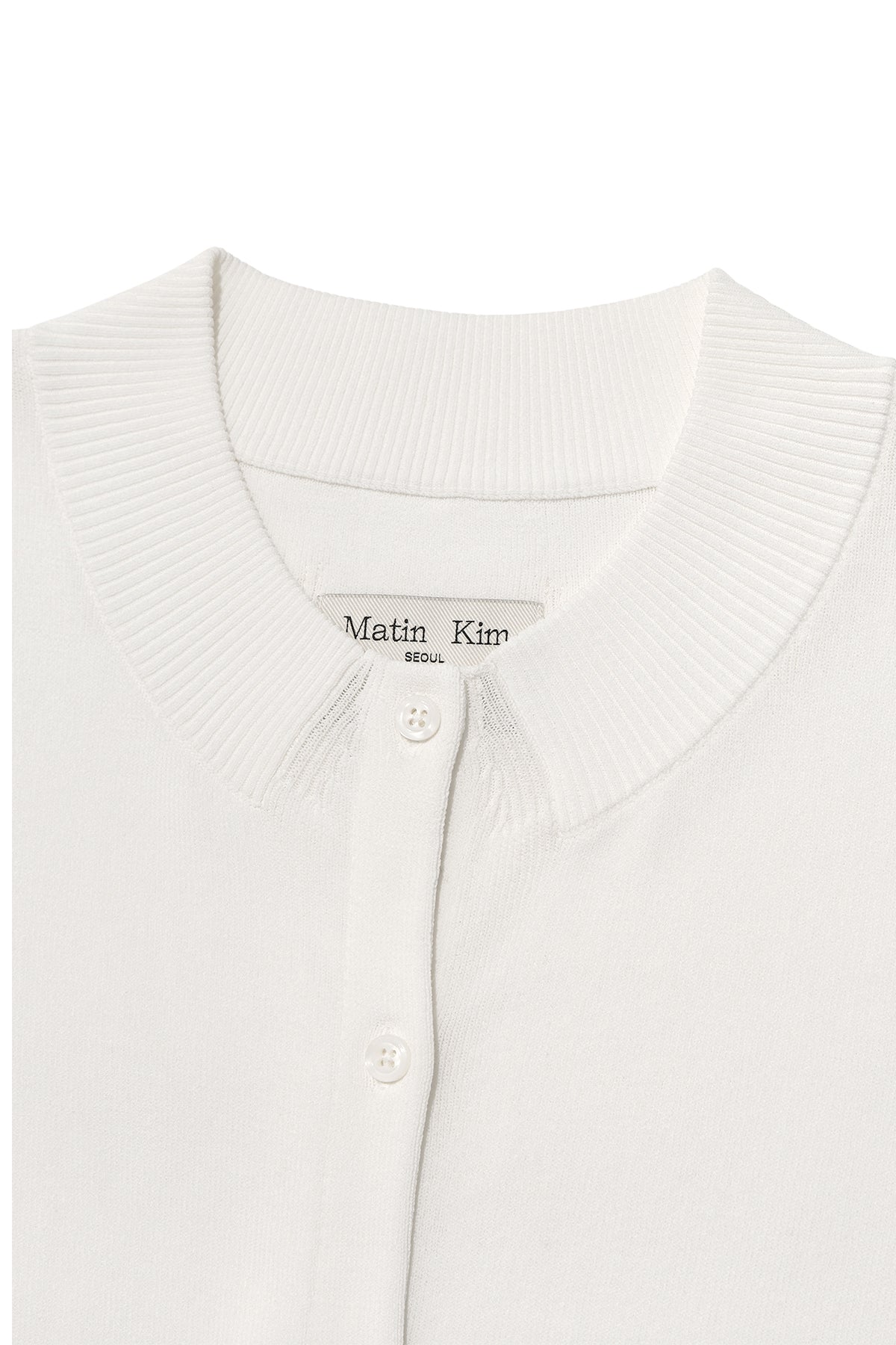 matinkim POCKET POINT HALF CARDIGAN IN IVORY