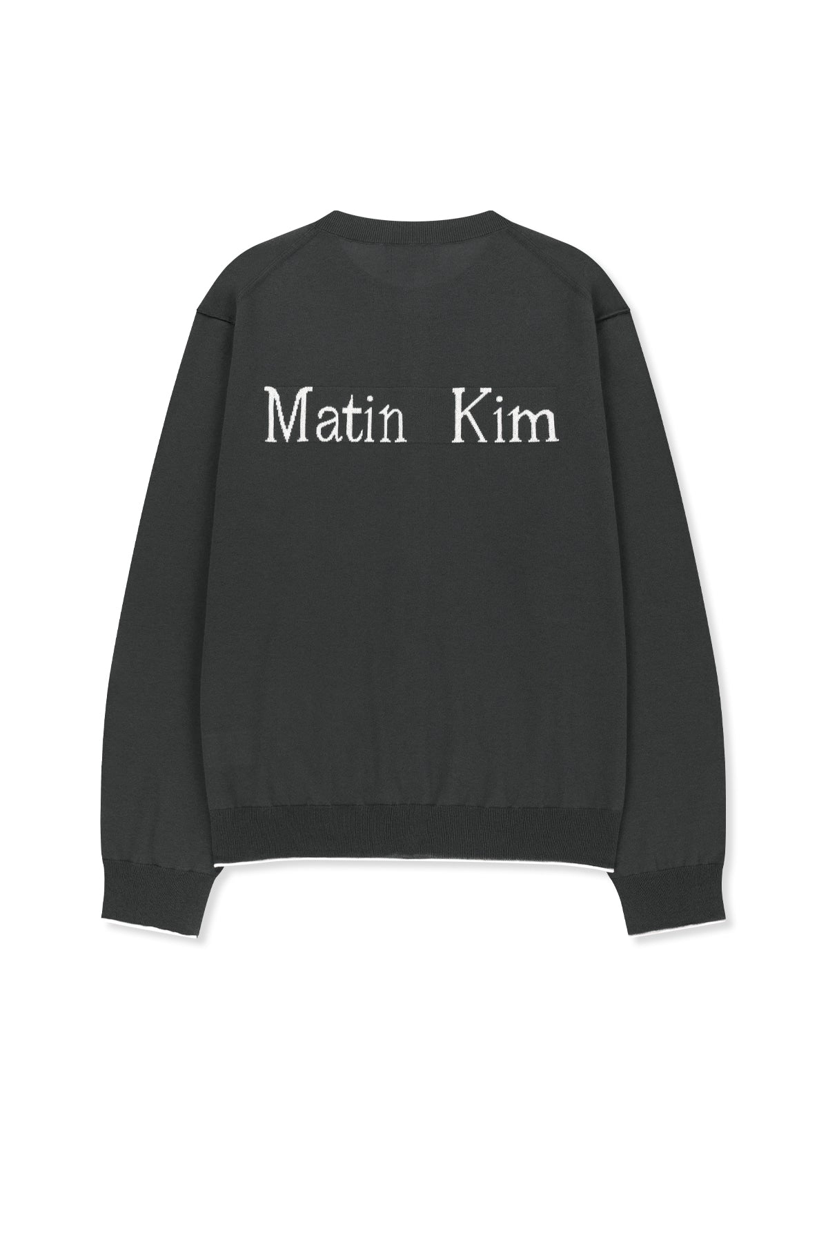 matinkim BACK LOGO SHEER CARDIGAN FOR MEN IN CHARCOAL