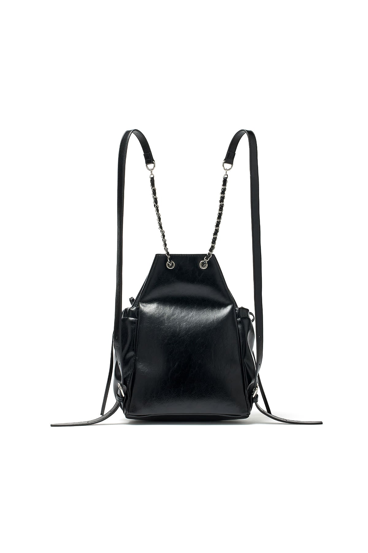 matinkim DRAW STRING RIBBON BACK PACK IN BLACK