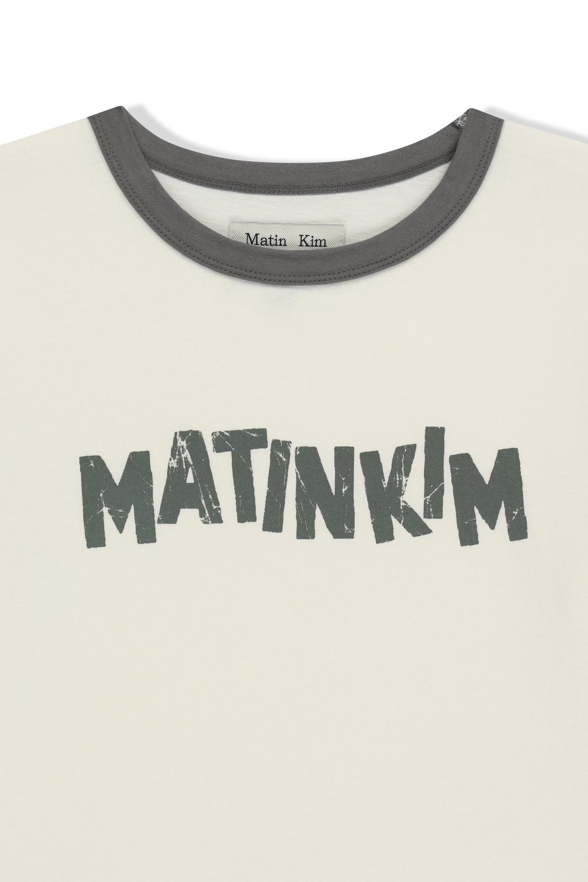 matinkim MATIN LOGO RINGER CROP TOP IN CREAM
