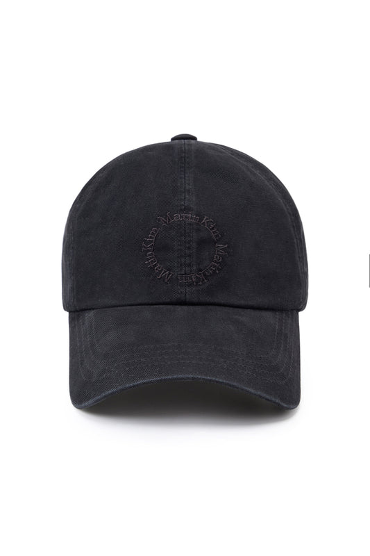 matinkim WASHED CIRCLE LOGO BALL CAP IN BLACK