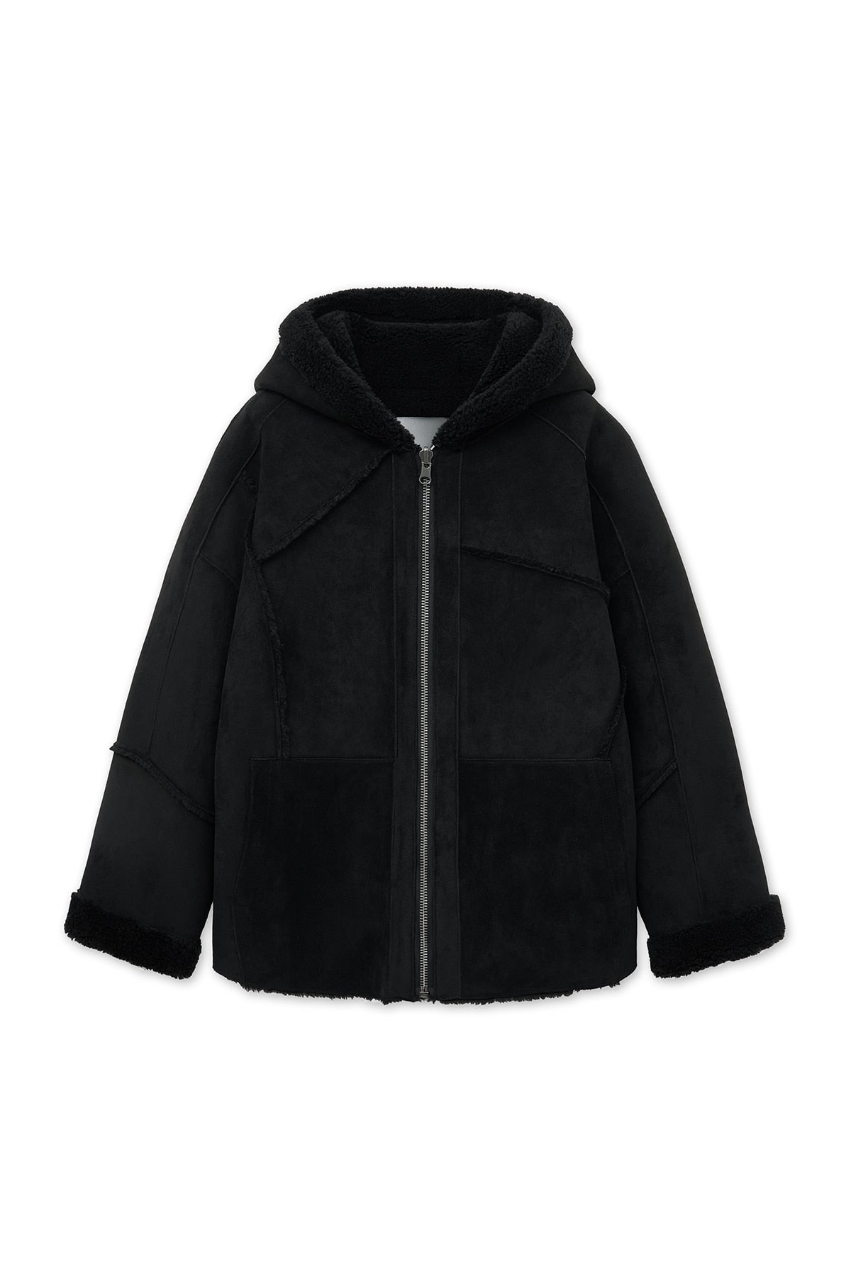 matinkim REVERSIBLE HOODY MUSTANG IN BLACK