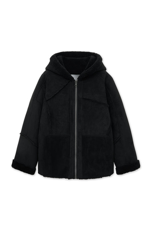matinkim REVERSIBLE HOODY MUSTANG IN BLACK