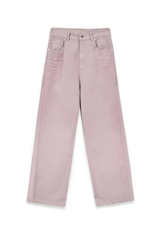 matinkim COLOR POINT WASHED DENIM PANTS IN PINK