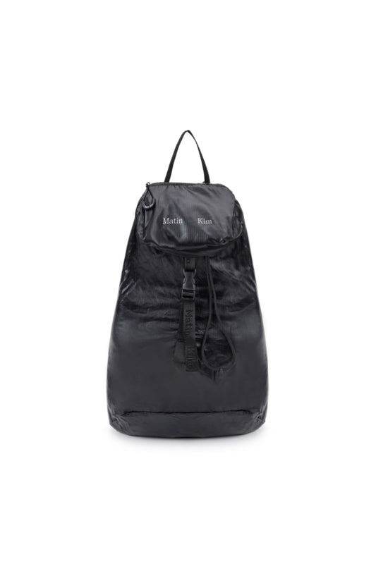 matinkim GLOSSY PACKABLE BACKPACK IN BLACK