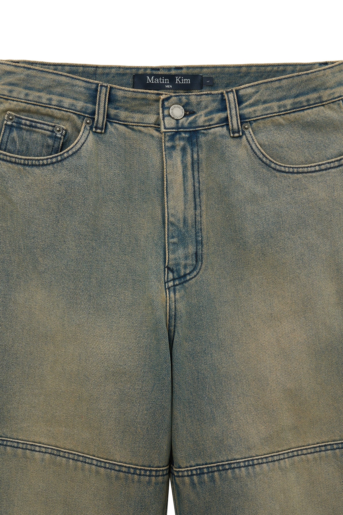 matinkim WESTERN DETAIL DENIM PANTS FOR MEN IN BLUE