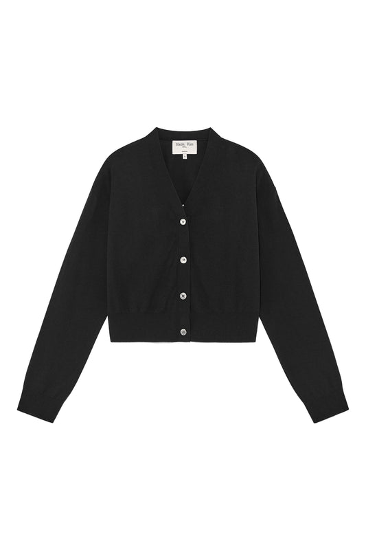 matinkim BACK LOGO SEE THROUGH CARDIGAN FOR WOMEN IN BLACK